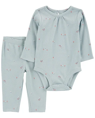 Baby 2-Piece Mouse Print Bodysuit Pant Set