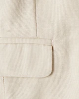 Baby Linen Suit Jacket Made with Organic Cotton - Khaki