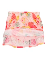 Toddler 2-Piece Ribbed Tank & Floral Pull-On Skort Set - Pink