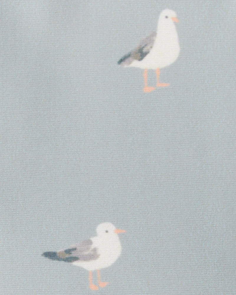 Baby Recycled Seagull-Print Ruffle Swimsuit