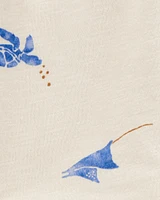 Toddler Sea Print Pull-On French Terry Shorts - Ivory