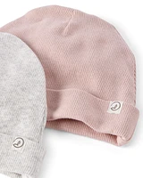 Baby 2-Pack Organic Cotton Rib Caps