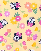Toddler Disney© Minnie Mouse 1-Piece Rashguard Swimsuit - Yellow/Pink