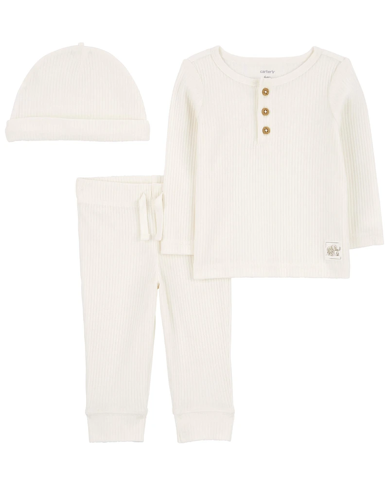 3-Piece Cotton Blend Outfit Set