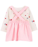 Baby 3-Piece Heart Print Jumper Set