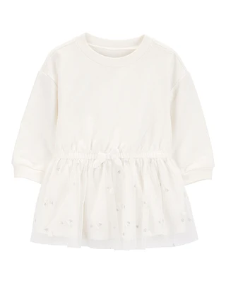 Baby Glitter Long-Sleeve Cotton Dress