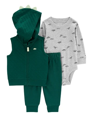 Baby 3-Piece Dinosaur Little Vest Set