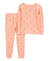 Toddler Pineapple Print PurelySoft 2-Piece Pyjamas - Coral