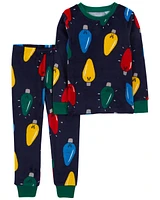 Baby 2-Piece Christmas Lights Velboa Pyjamas