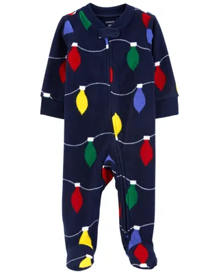 Christmas Lights Zip-Up Fleece Sleep & Play Pyjamas