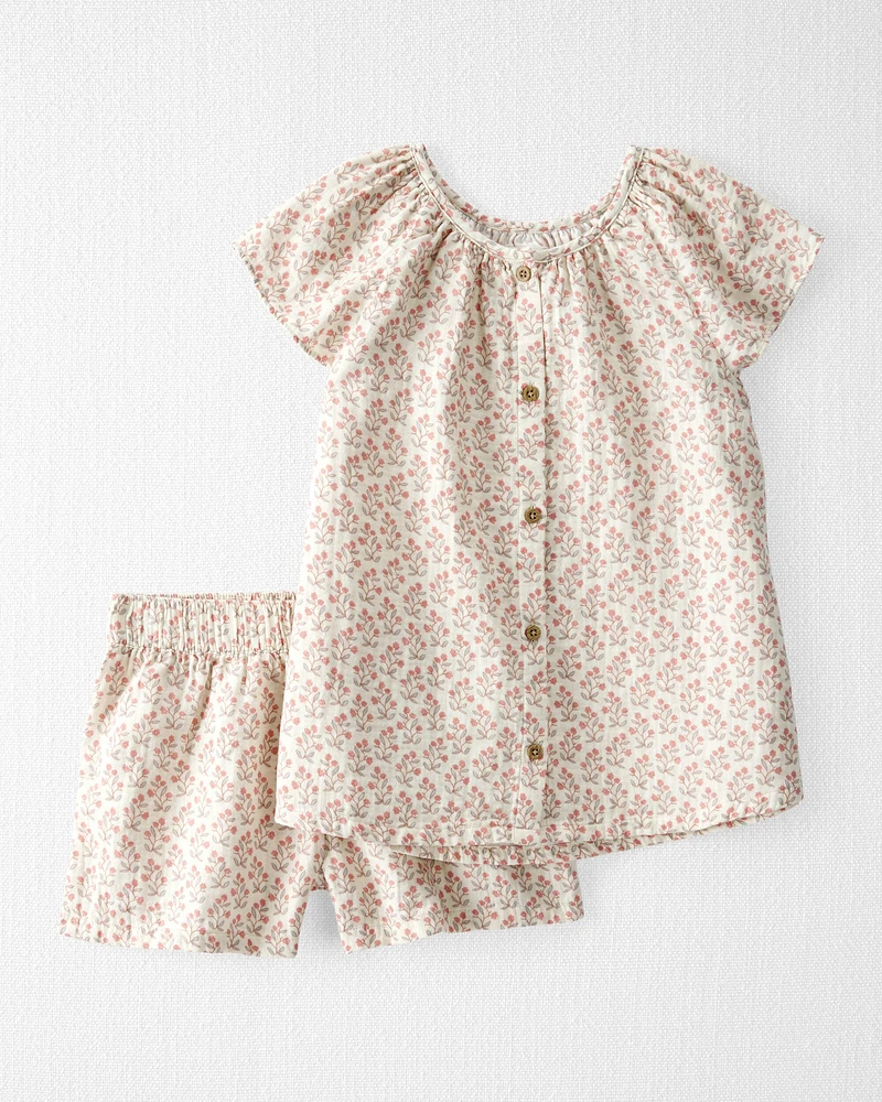 Kid 2-Piece Organic Cotton Flutter Sleeves Set