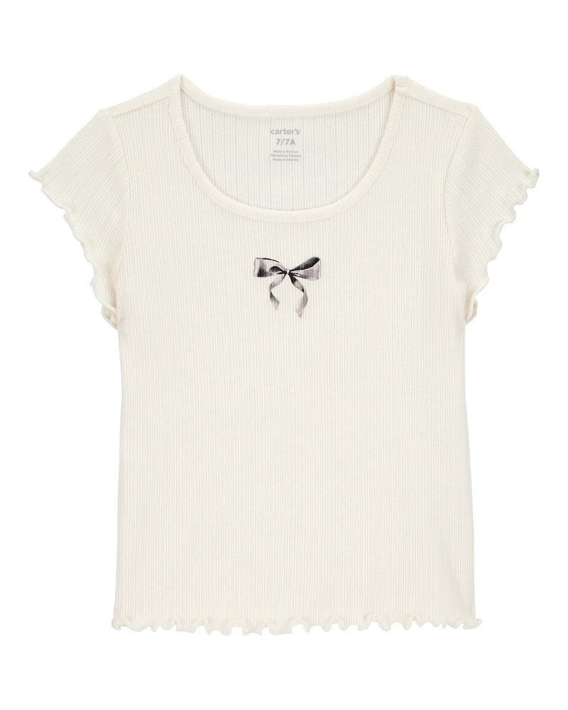 Kid Bow Pointelle Baby Tee