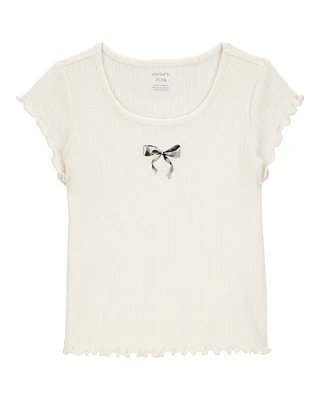 Kid Bow Pointelle Baby Tee