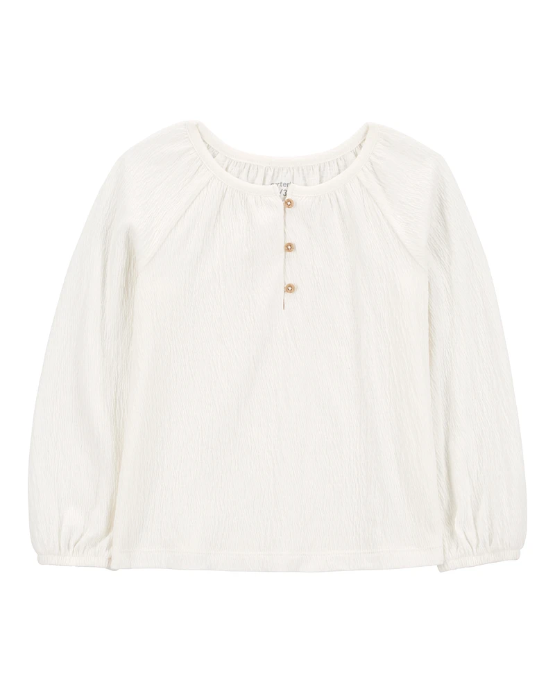 Toddler Gauze Long-Sleeve Top - Cream