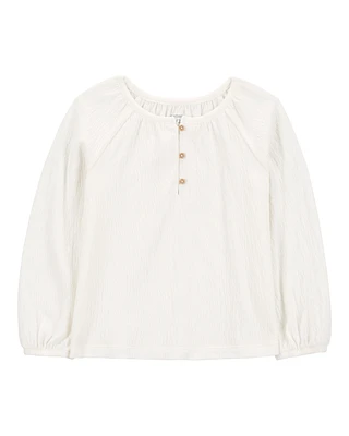 Toddler Gauze Long-Sleeve Top - Cream