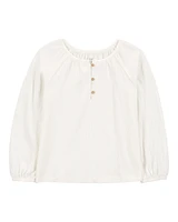 Toddler Gauze Long-Sleeve Top - Cream