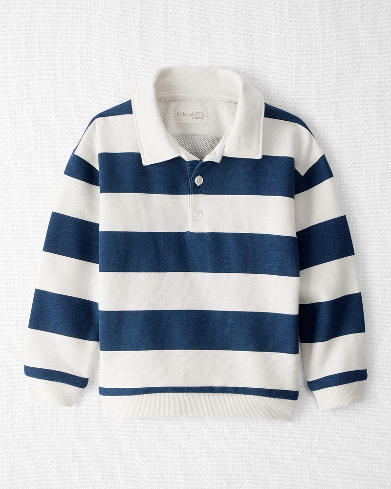 Toddler Boy Organic Cotton Henley Top Stripes