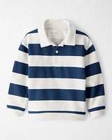 Toddler Boy Organic Cotton Henley Top Stripes