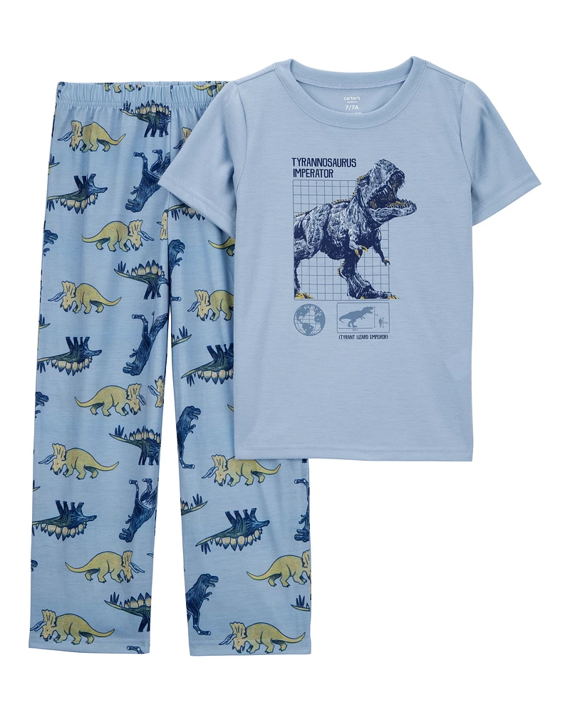 Kid 2-Piece Dinosaur Loose Fit Pyjamas - Blue