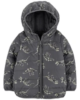 Baby Fossil Dino Print Packable Puffer Jacket