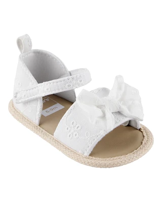Baby Eyelet Sandals - White
