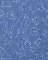 Sea Animals Print Knit Short-Sleeve Tee