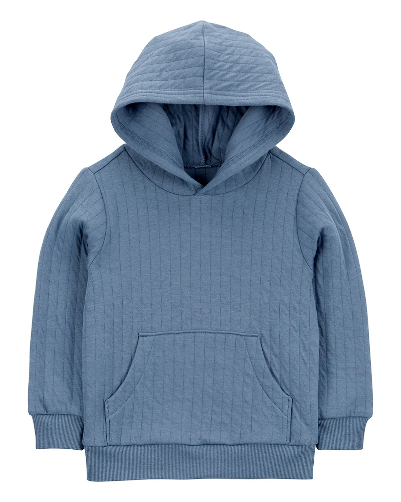 Baby Hooded Quilted Pullover - Blue