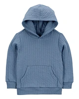 Baby Hooded Quilted Pullover - Blue