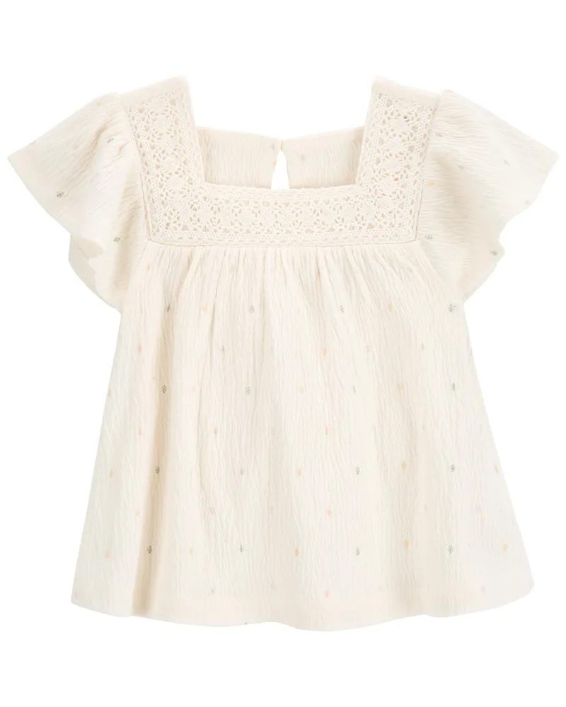 Carters Oshkosh Crochet Crinkle Jersey Top