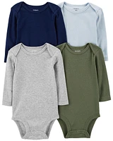 Baby 4-Pack Long-Sleeve Bodysuits