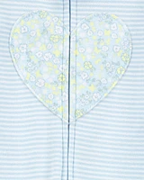 Baby 1-Piece Heart Cotton Footie Pyjamas