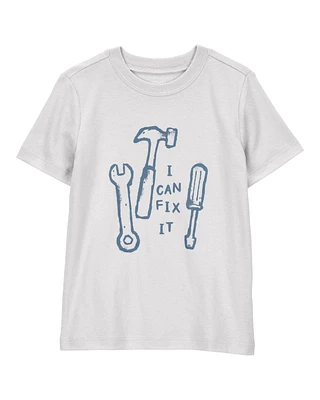 Toddler I Can Fix It Short-Sleeve Graphic Tee - Grey