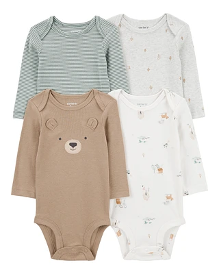 Baby 4-Pack Bear Long-Sleeve Bodysuits