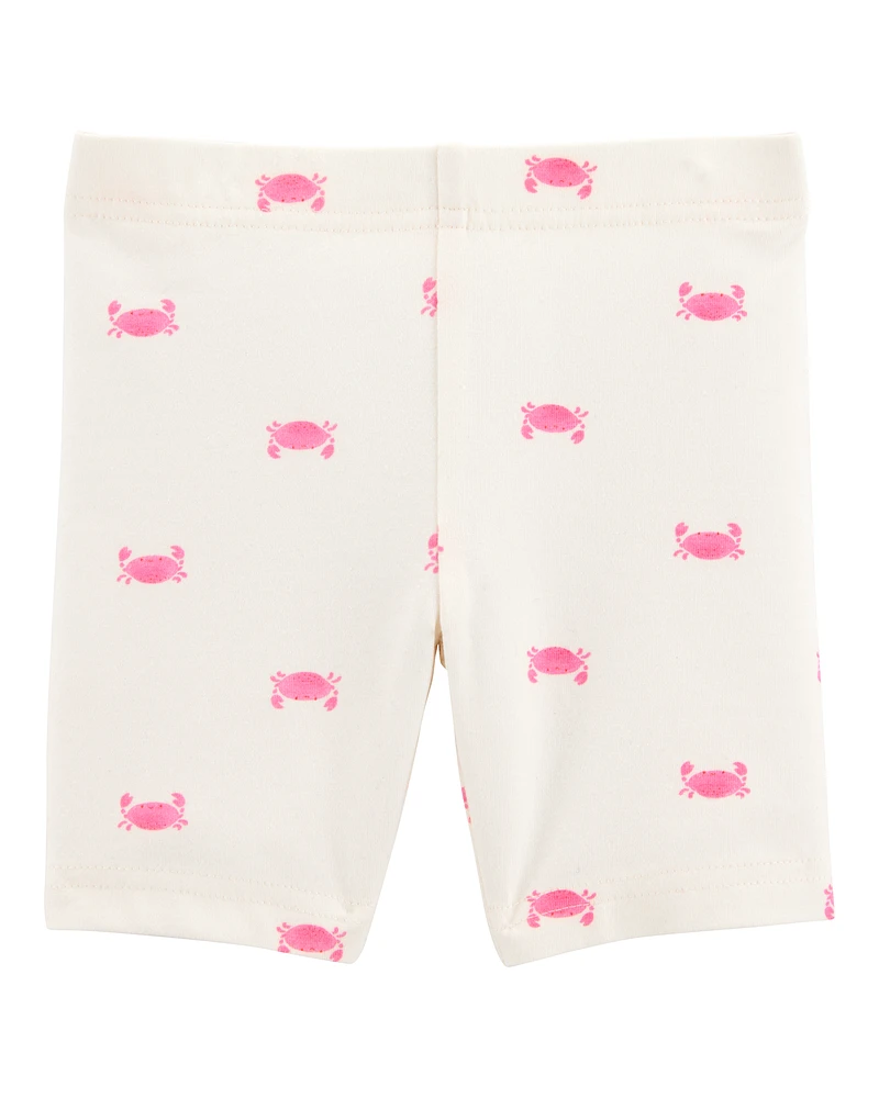 Toddler Crab Print Bike Shorts