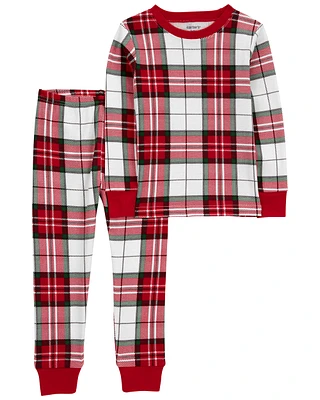 Baby 2-Piece Plaid 100% Snug Fit Cotton PJs