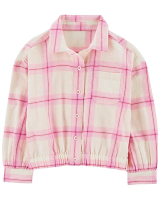 Kid Plaid Cotton Flannel Top