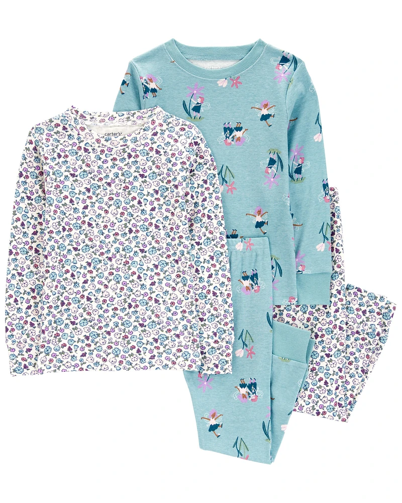 4-Piece Fairy 100% Snug Fit Cotton Pyjamas