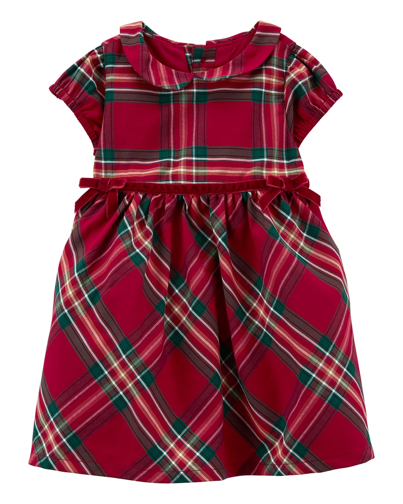 Baby Plaid Sateen Holiday Dress