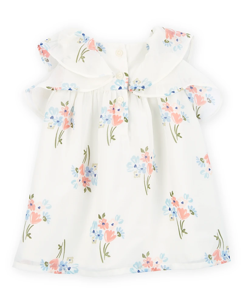 Baby Floral Dress - Ivory