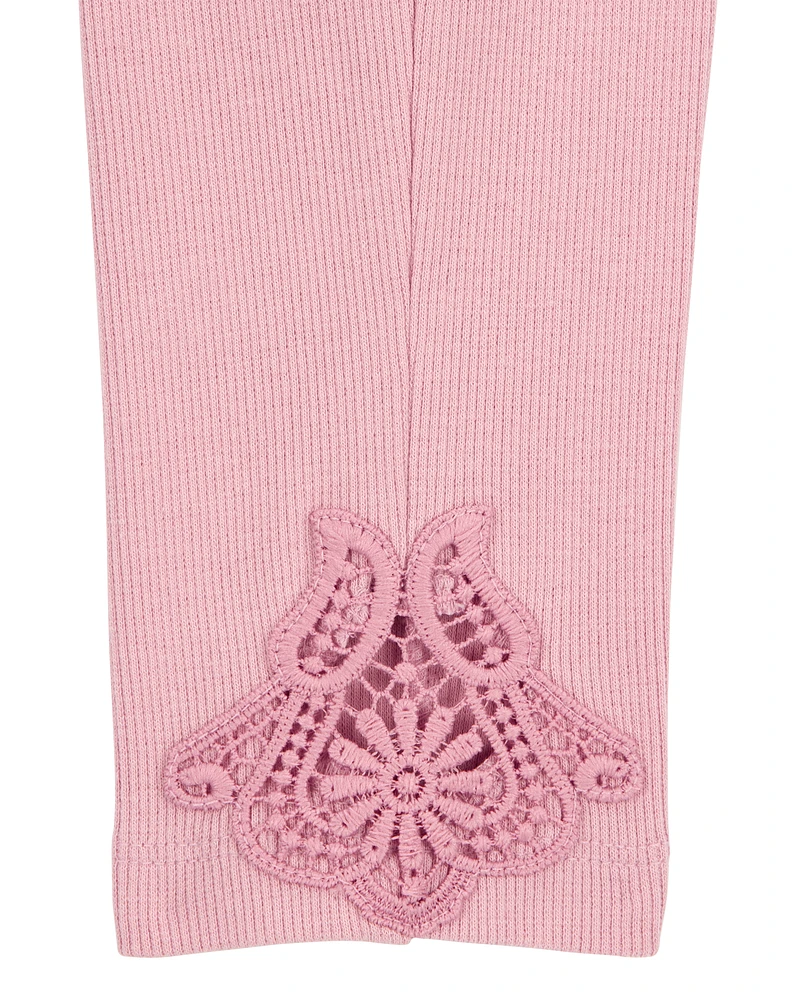 Toddler Lace Detail Ribbed Leggings