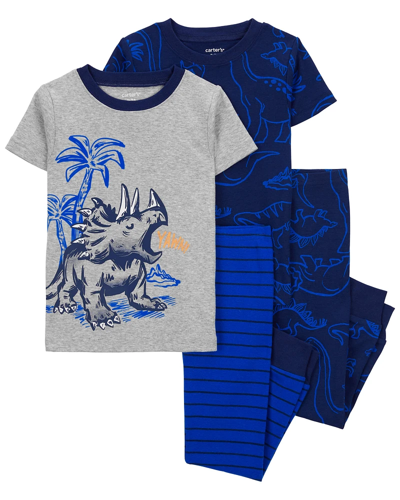 4-Piece Dinosaur Cotton Blend Pyjamas