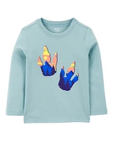 Toddler Dinosaur Cotton Blend Long-Sleeve Tee - Blue