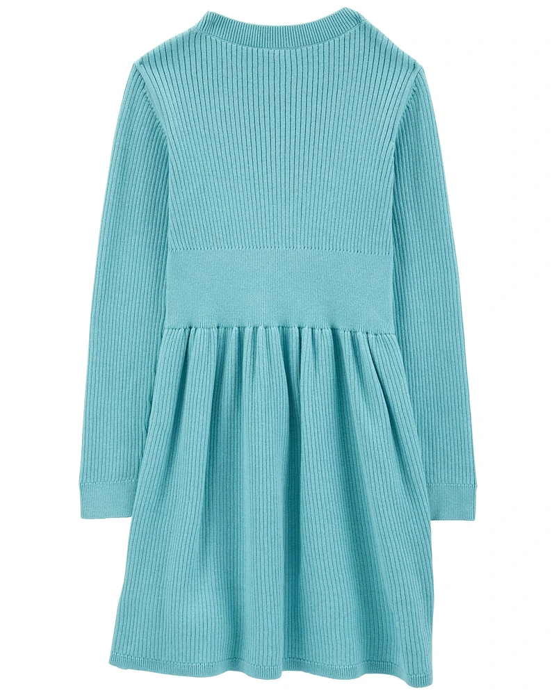 Kid Long-Sleeve Sweater Knit Dress