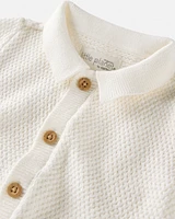 Baby Organic Cotton Crotchet Knit Romper