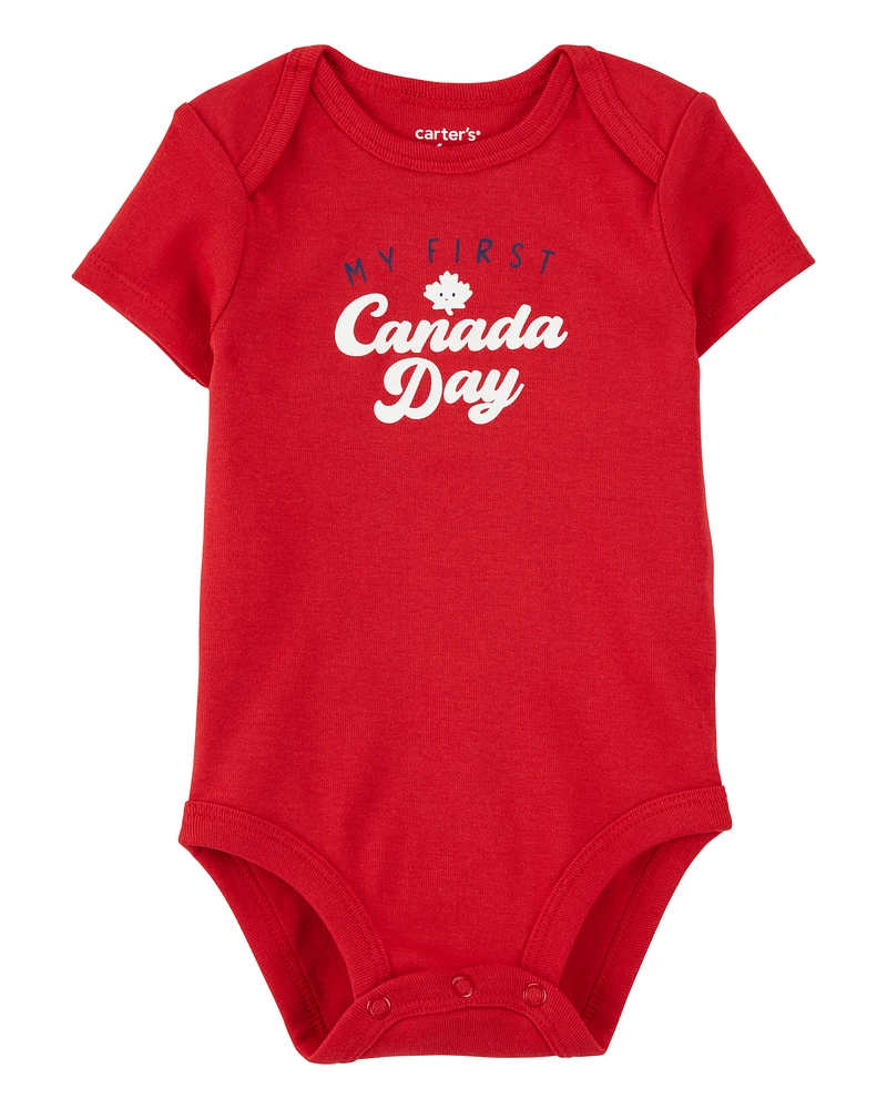 Baby My First Canada Day Bodysuit - Red