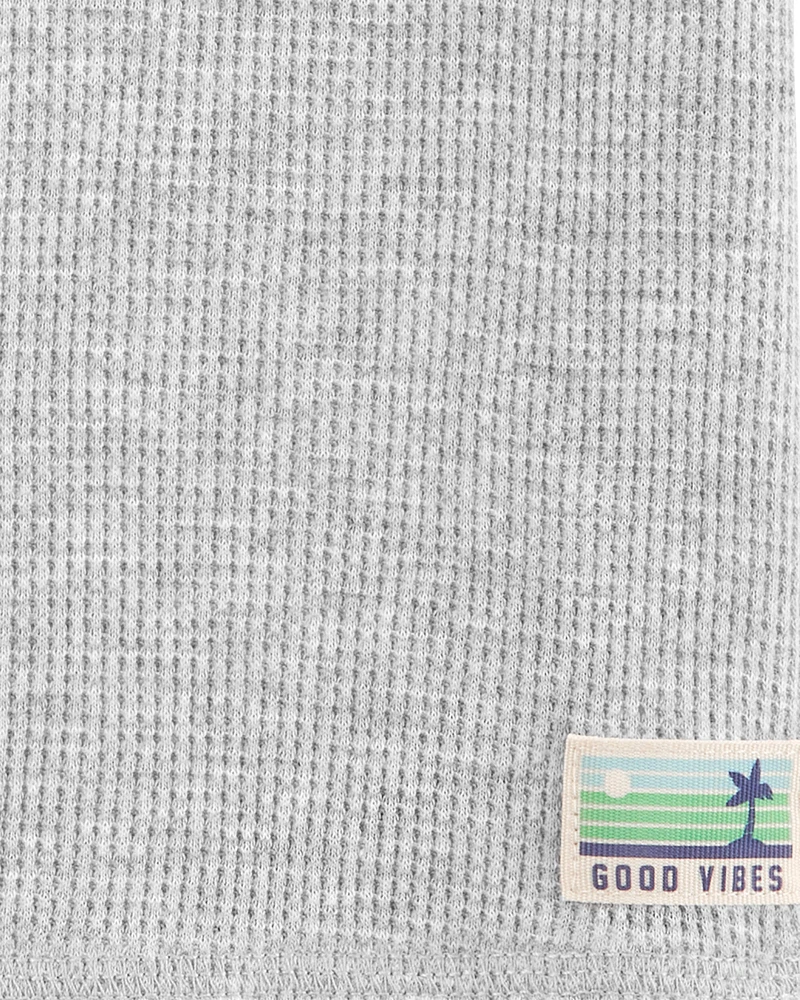 Toddler Short-Sleeve Waffle Knit Tee - Grey