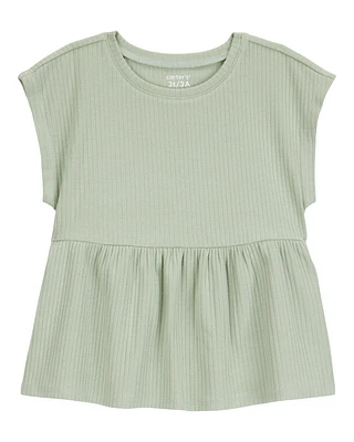 Toddler Short-Sleeve Peplum Tee - Green