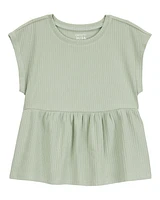 Toddler Short-Sleeve Peplum Tee - Green