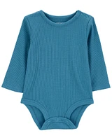 Baby 3-Pack Waffle Knit Long-Sleeve Bodysuits