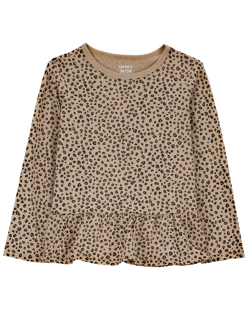 Toddler Leopard Print Peplum Top